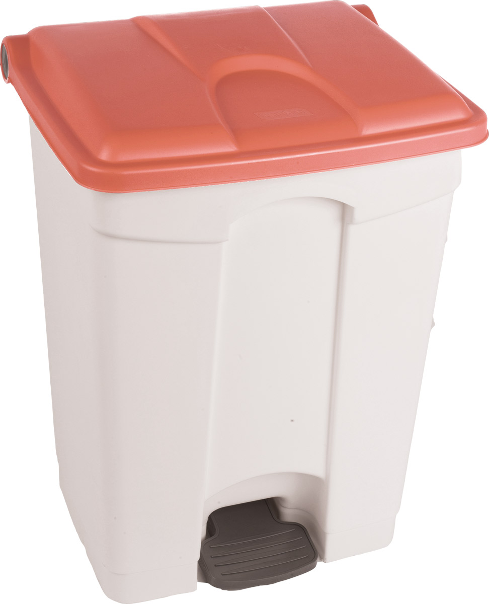 CONTENEDOR 70L blanco tapa roja